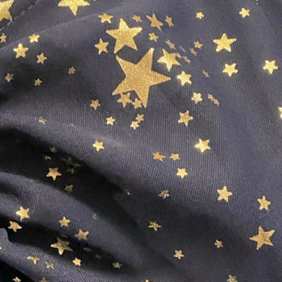 Bloomchic Navy and Gold Stars Flutter Sleeve Maxi Dress w Pockets Size 30 NWT - Picture 5 of 12